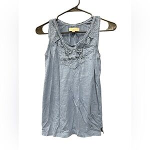 LOFT Women's Navy Lace Detail Tank Top